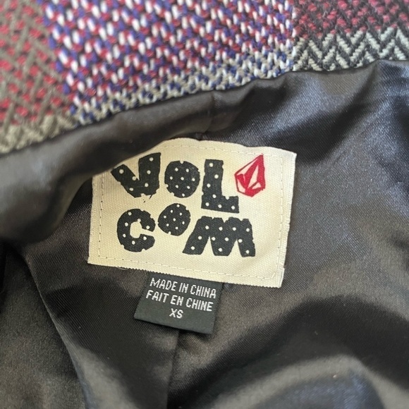 Volcom Women’s Junior Plaid to the Bone Peacoat Style Jacket Size‎ XS. # Cold - Picture 9 of 12